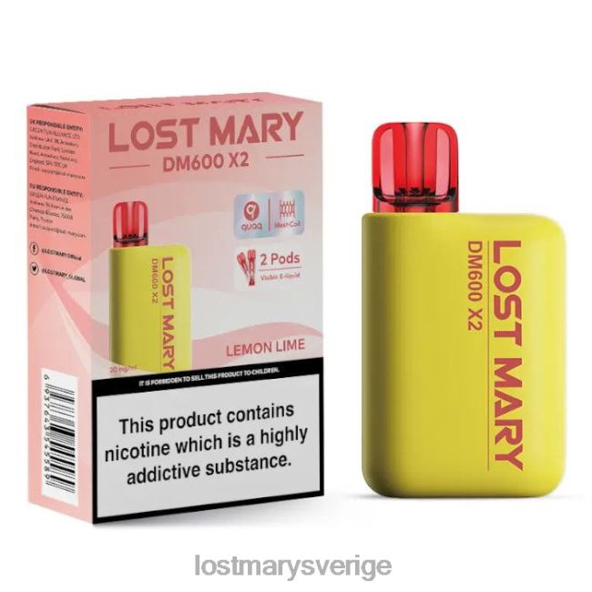 LOST MARY Sverige - citron lime LOST MARY dm600 x2 engångsvape JR8R4194