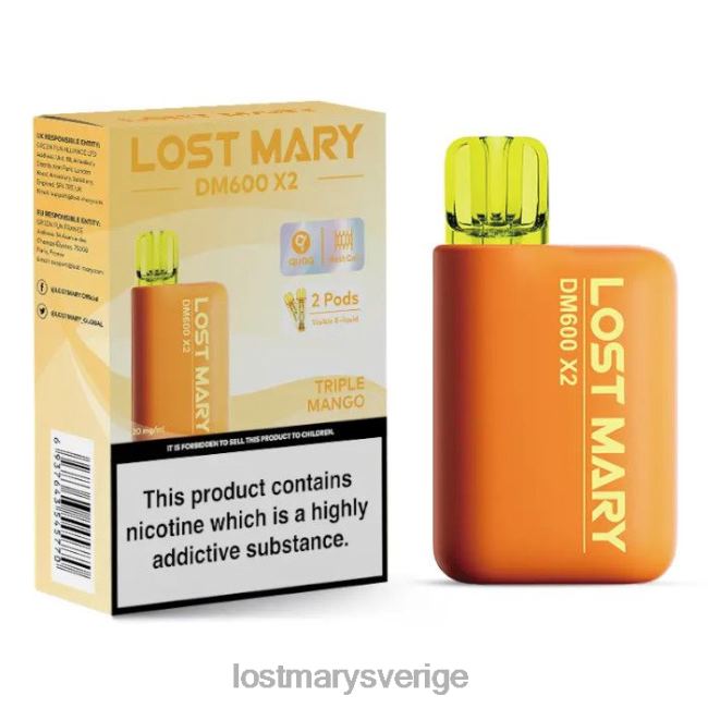 LOST MARY Vape Sale - trippel mango LOST MARY dm600 x2 engångsvape JR8R4199