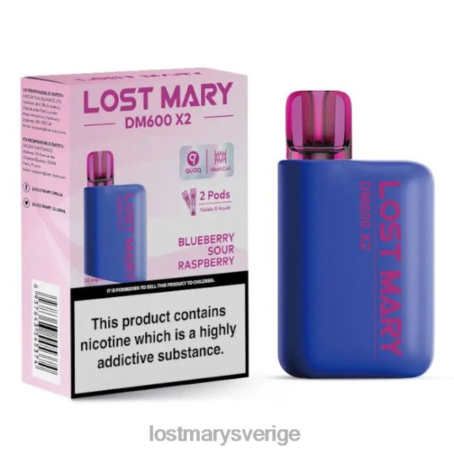 LOST MARY Vape Smaker - blåbärssura hallon LOST MARY dm600 x2 engångsvape JR8R4202