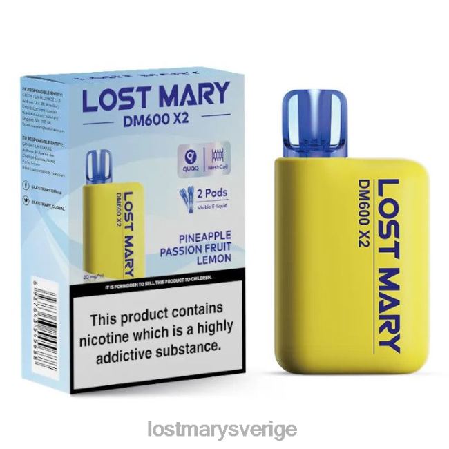 LOST MARY Vape Sweden - ananas passionsfrukt citron LOST MARY dm600 x2 engångsvape JR8R4197