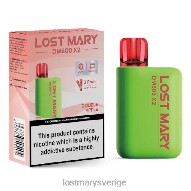LOST MARY Vape - dubbelt äpple LOST MARY dm600 x2 engångsvape JR8R4191